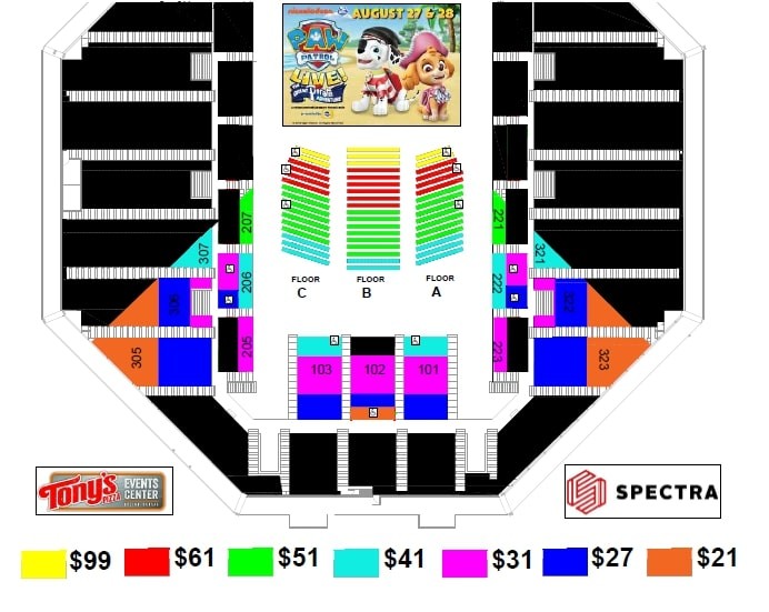 seating charts check out where your will be sitting tony s pizza event center seating chart